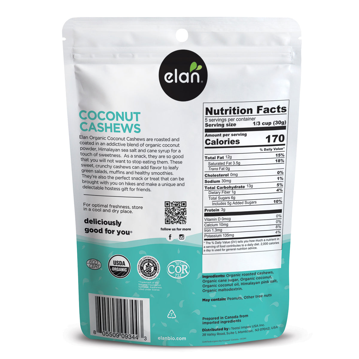 Organic Coconut Cashews – Elan USA